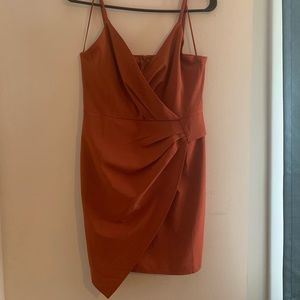 Burnt orange cocktail dress